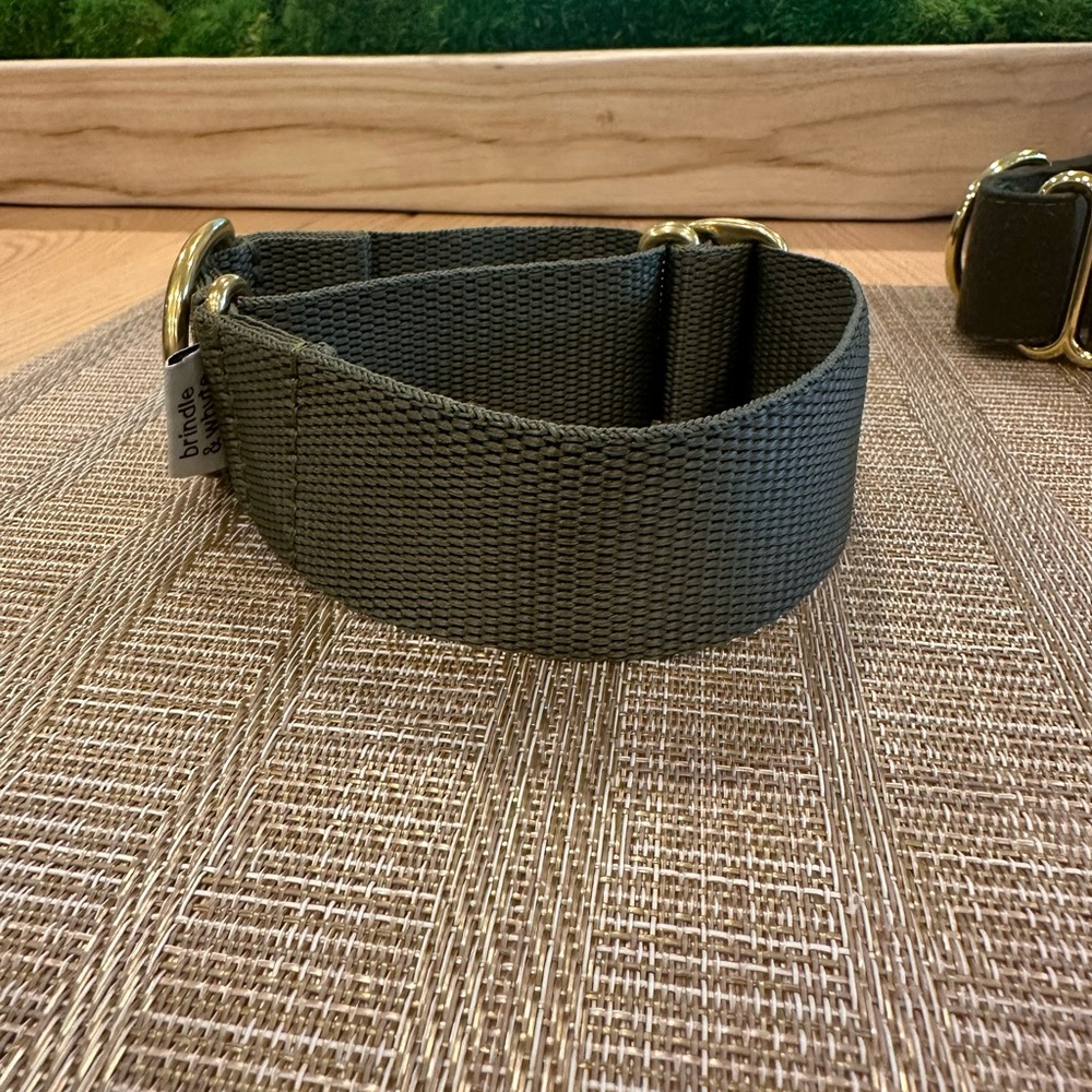 Brindle and Whyte martingale collar in olive